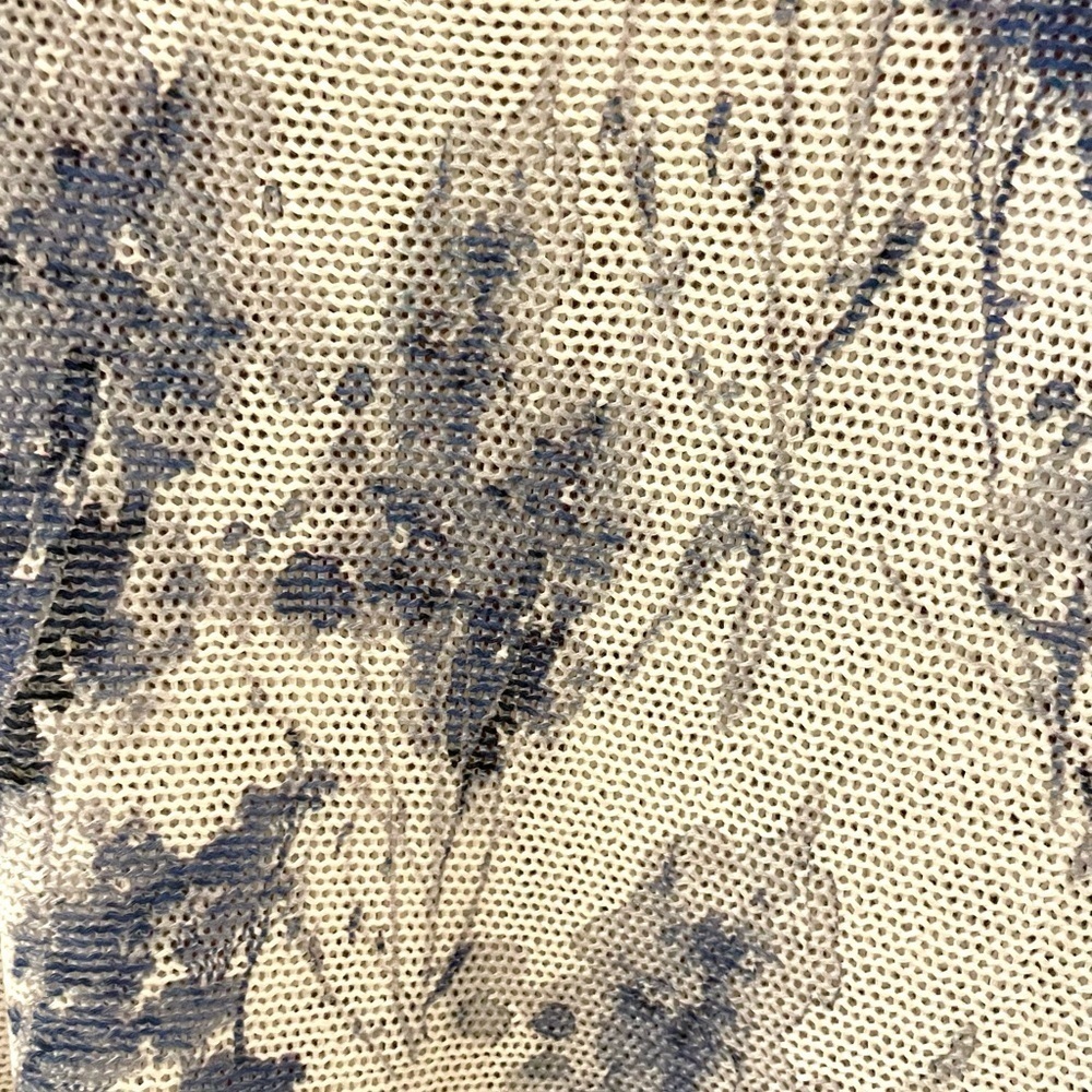 Luisa Ricci Floral Knit Sweater, Size L, Blue & White, Dolman Sleeves. - Picture 6 of 8